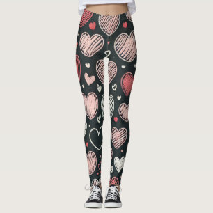 Niedliche Walentiner Kreideherzen Leggings