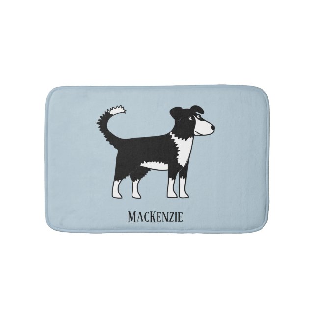 Niedliche walisische Border Collie Dog Badematte (Vorderseite)