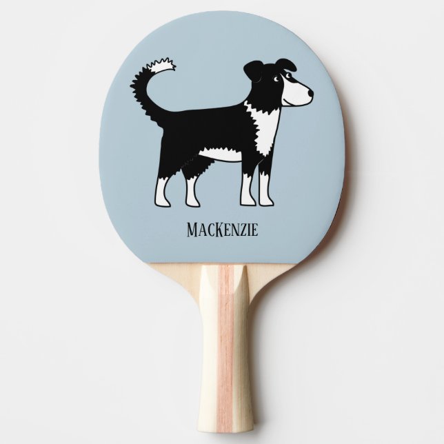 Niedliche walisische Border Collie Dog Tischtennis Schläger (Vorderseite)