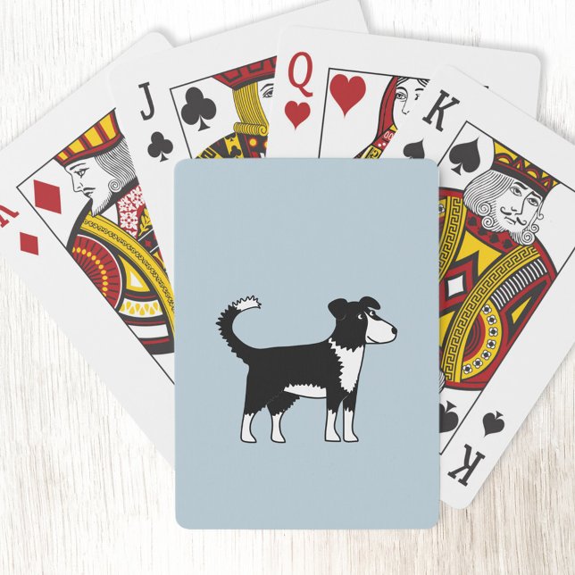 Niedliche walisische Grenzkollie Sheepdog Spielkarten (Welsh Border Collie Sheepdog dog playing cards)