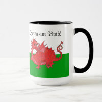 Niedliche Walisische Rote Drache-Ringer-Tasse indi