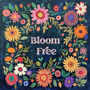Niedliche Wall Art for Girls - Blaue Blume der Blu Poster