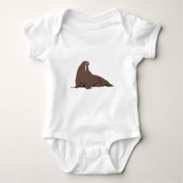 Niedliche Walrus-Illustration Baby Strampler