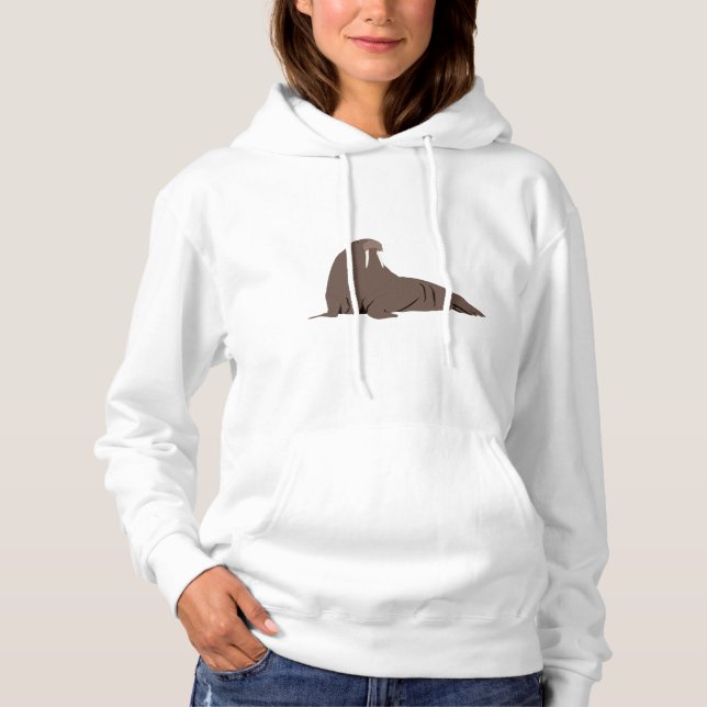 Niedliche Walrus-Illustration Hoodie (Vorderseite)