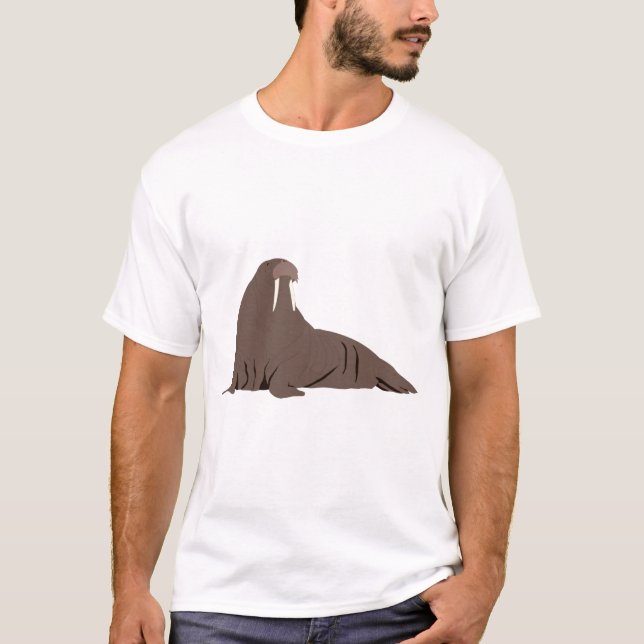 Niedliche Walrus-Illustration T-Shirt (Vorderseite)