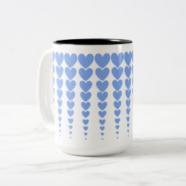 Niedliche Warm Periwinkle Blue Heart Tinsels Zweifarbige Tasse