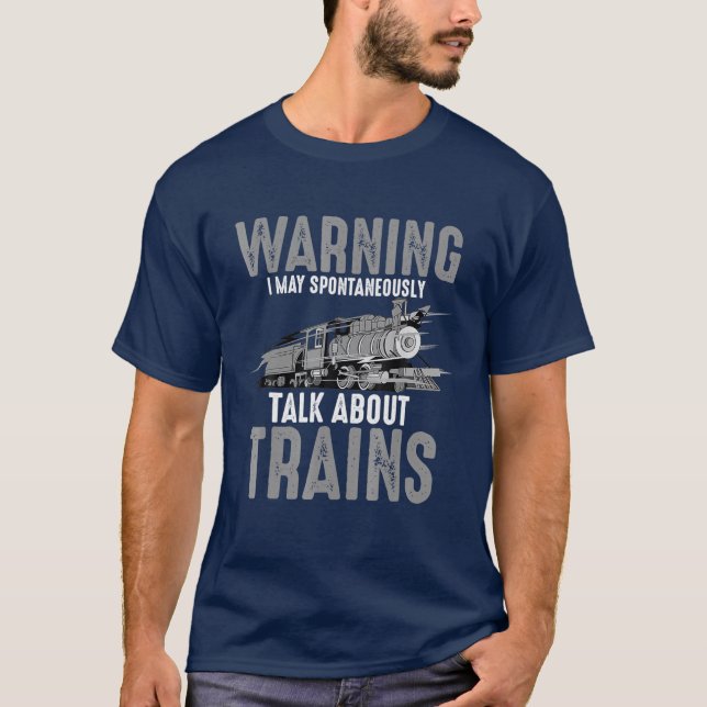 Niedliche Warnung kann spontan über Züge sprechen T-Shirt (Vorderseite)