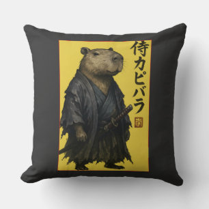 Niedliche wartende Capybara japanische Ästhetik Ka Kissen