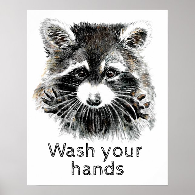 Niedliche Waschküche Waschen Sie sich die Hände Ra Poster (Vorne)