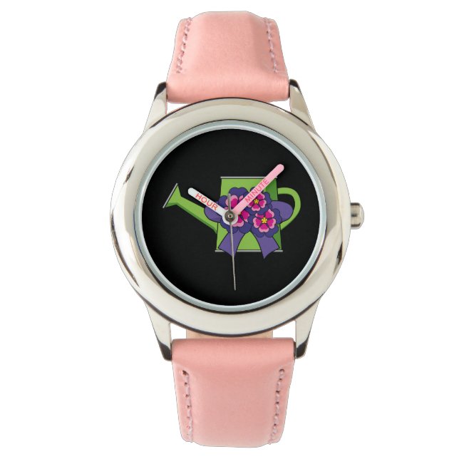 Niedliche Wasserdose mit Blume Bouquet Armbanduhr (Vorderseite)