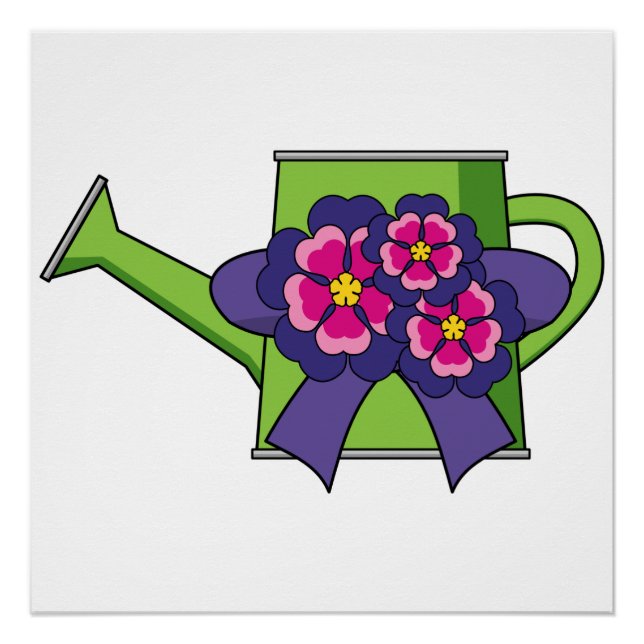 Niedliche Wasserdose mit Blume Bouquet Poster (Vorderseite)