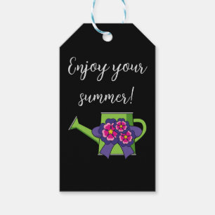 Niedliche Wasserdose mit Blume Bouquet Text hinz Geschenkanhänger
