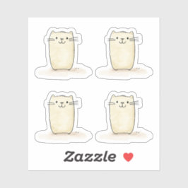 Niedliche Wasserfarbe Beige Katze Aufkleber