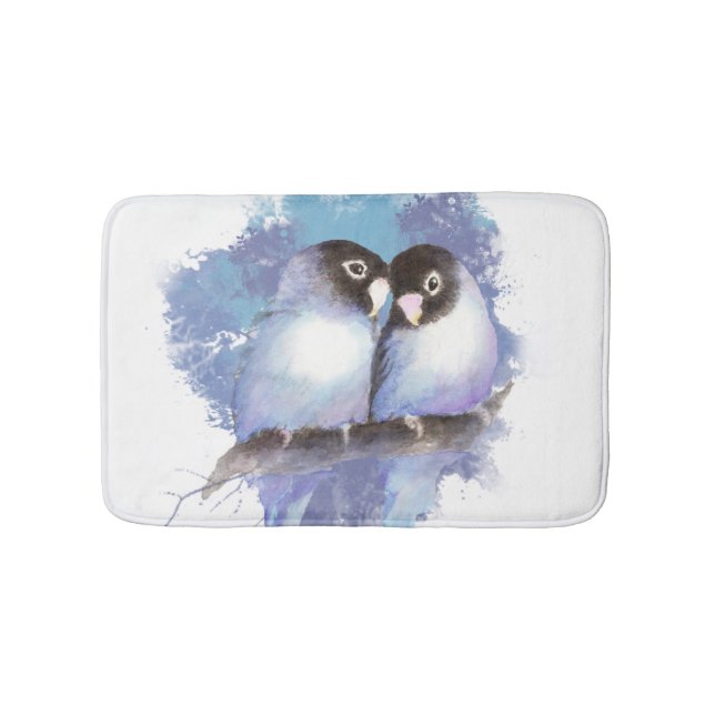 Niedliche Wasserfarbe Blau Badematte (Vorderseite)