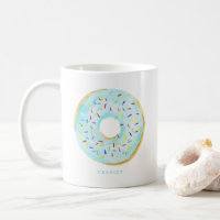 Niedliche Wasserfarbe Blauer Donut Sprinkles Perso