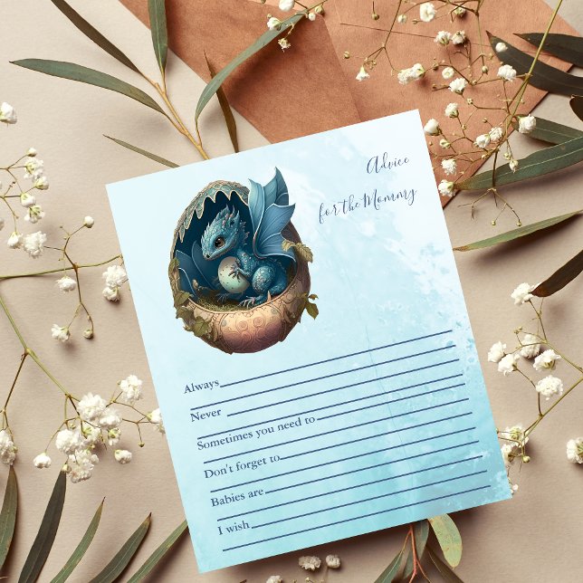 Niedliche Wasserfarbe Blue Dragon Baby Dusche (Von Creator hochgeladen)