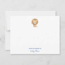 Niedliche Wasserfarbe Boho Lion Baby Boy Dankeskarte