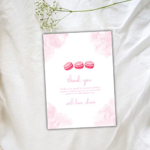 Niedliche Wasserfarbe Bonjour Bébé Macaron Babydus Dankeskarte