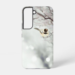Niedliche Wasserfarbe Chickadee Bird Winter Forest Samsung Galaxy Hülle