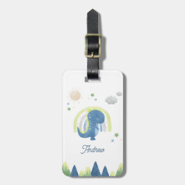 Niedliche Wasserfarbe Dinosaurier T Rex & Rainbow Gepäckanhänger