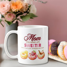 Niedliche Wasserfarbe Donut Mama, um das Leben süß