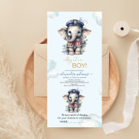 Niedliche Wasserfarbe Elephant nautische Thema Bab