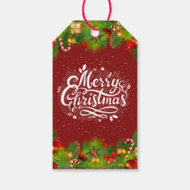 Niedliche Wasserfarbe Frohe Weihnachtscreme Gesche Geschenkanhänger