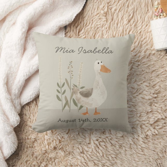 Niedliche Wasserfarbe Gänse Baby Birke Keepake Pil Kissen (Decke)