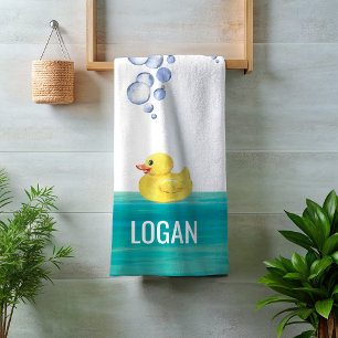 Niedliche Wasserfarbe Gummi Duck Badewanne Buben B Badhandtuch Set