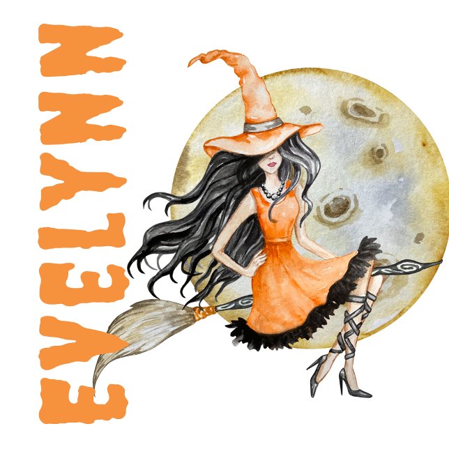 Niedliche Wasserfarbe Hexe Trick oder Behandlung Tragetasche (Von Creator hochgeladen)