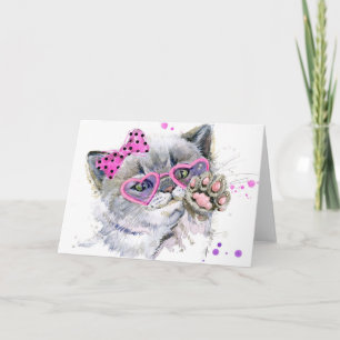 Niedliche Wasserfarbe Kitten Karte