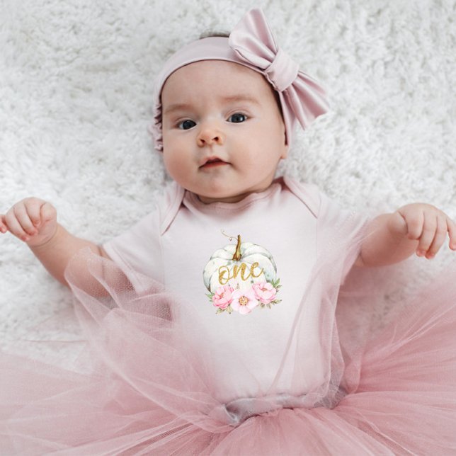 Niedliche Wasserfarbe Kleine Pumpkin Flora 1. Gebu Baby Strampler (Von Creator hochgeladen)