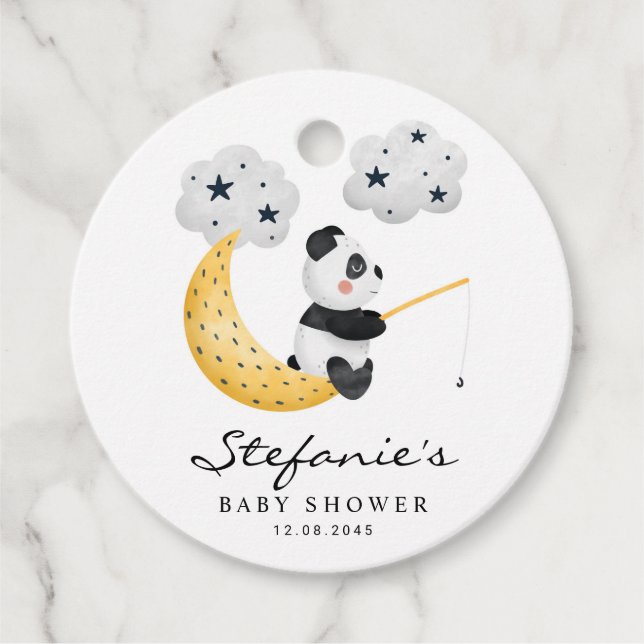 Niedliche Wasserfarbe Panda Twinkle Twinkle Kinder Geschenkanhänger (Vorderseite)