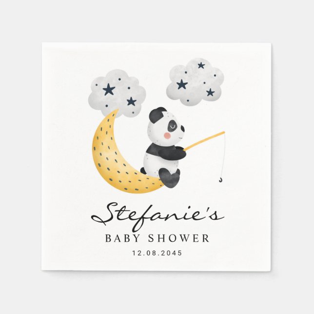 Niedliche Wasserfarbe Panda Twinkle Twinkle Kinder Serviette (Vorderseite)