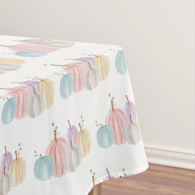 Niedliche Wasserfarbe Pastell Pumpkins Erntedank Tischdecke (Beispiel)