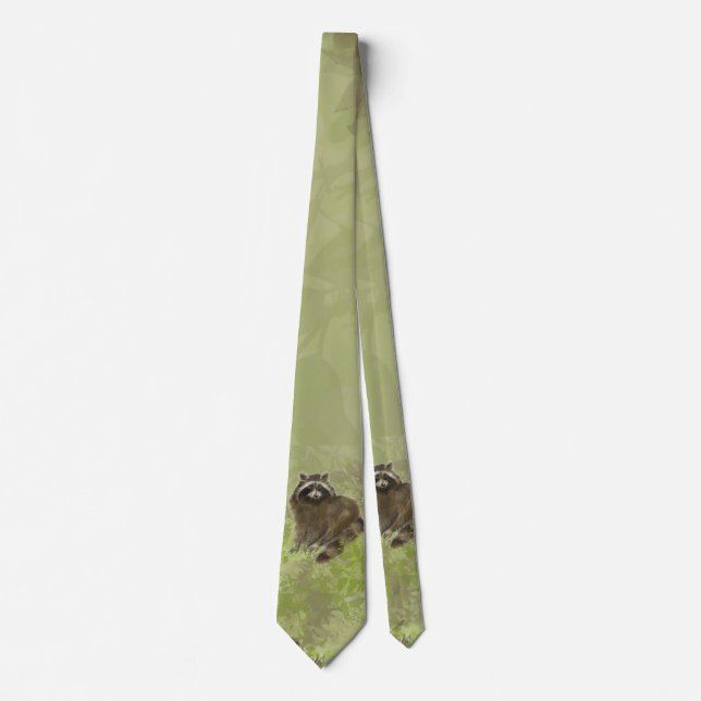 Niedliche Wasserfarbe Raccoon Krawatte (Vorderseite)