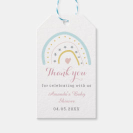 Niedliche Wasserfarbe Regenbogen Danke Baby Dusche Geschenkanhänger