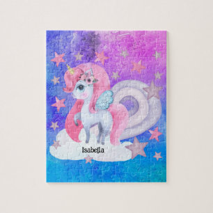 Niedliche Wasserfarbe Regenbogen Einhorn Personali
