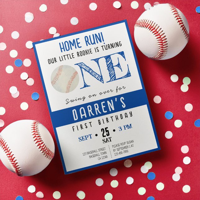 Niedliche Wasserfarbe Rookie Baseball Junge 1. Geb Einladung (Von Creator hochgeladen)