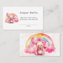 Niedliche Wasserfarbe Rosa Teddy Bärentaucher-Wind