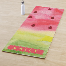 Niedliche Wasserfarbe Roter Wassermelone Name Yogamatte