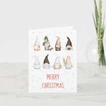 Niedliche Wasserfarbe Scandi Gnome Frohe Weihnacht