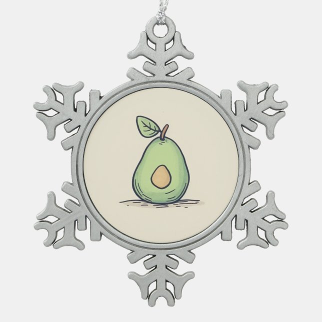 Niedliche Wasserfarbe Schneeflocken Zinn-Ornament (Vorderseite)