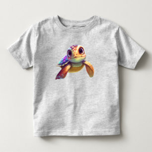 Niedliche Wasserfarbe Schwimmkinder Baby Lila Schi Kleinkind T-shirt