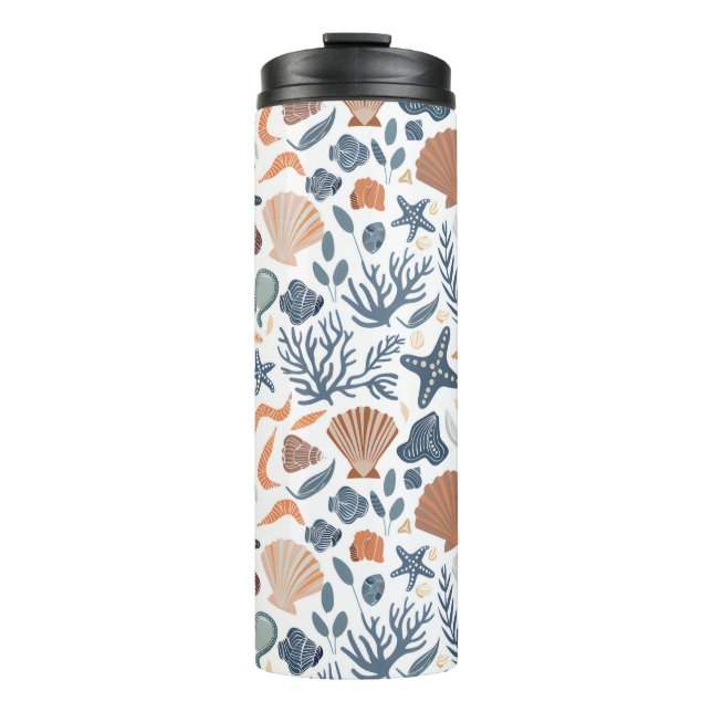Niedliche Wasserfarbe Seashell Koralle Thermal Tum Thermosbecher (Vorderseite)