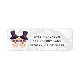 Niedliche Wasserfarbe Skelett Couple Halloween