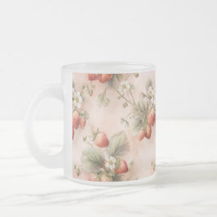 Niedliche Wasserfarbe Sonne mit Erdbeeren Mattglastasse