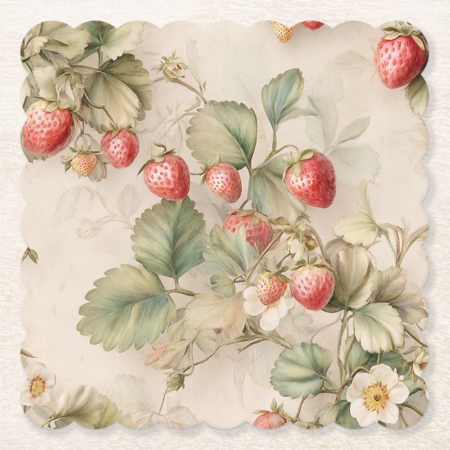 Niedliche Wasserfarbe Sonne mit Erdbeeren Untersetzer (Vorderseite)