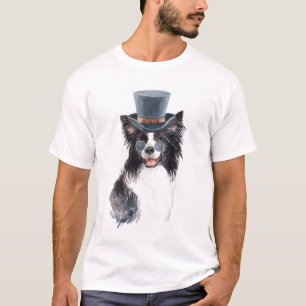 Niedliche Wasserfarbe Steampunk Border Collie T-Shirt