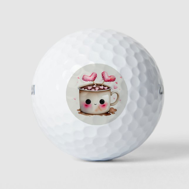 Niedliche Wasserfarbe Tasse Golfball (Vorderseite)